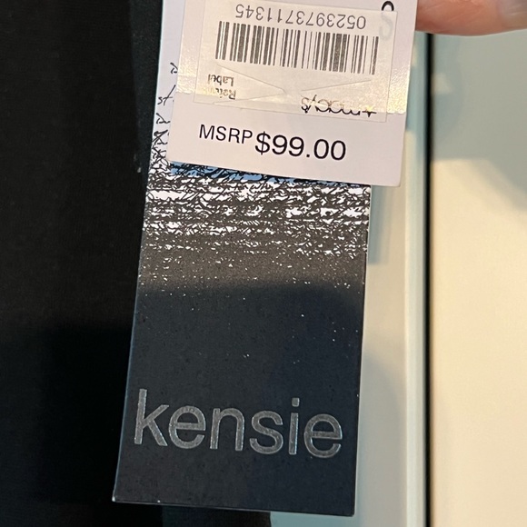 NWT Kensie lined black dress with leather like front and back panels, size S - Picture 4 of 5